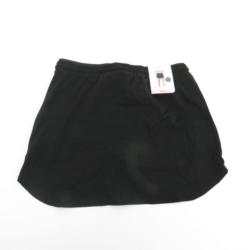Members Mark Trek Skort Small Black 2-Way Stretch Elastic Waist NWT